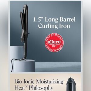 Bio Ionic Long Barrel Styler - Curling Iron 1.5 Inch